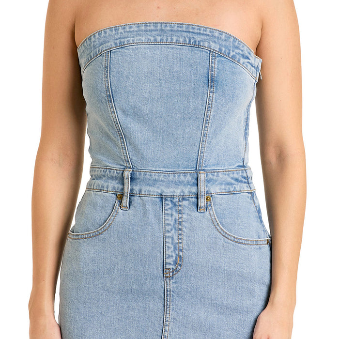 white christmas dresses Rock & Roll Denim Women's Detachable Strap Dress