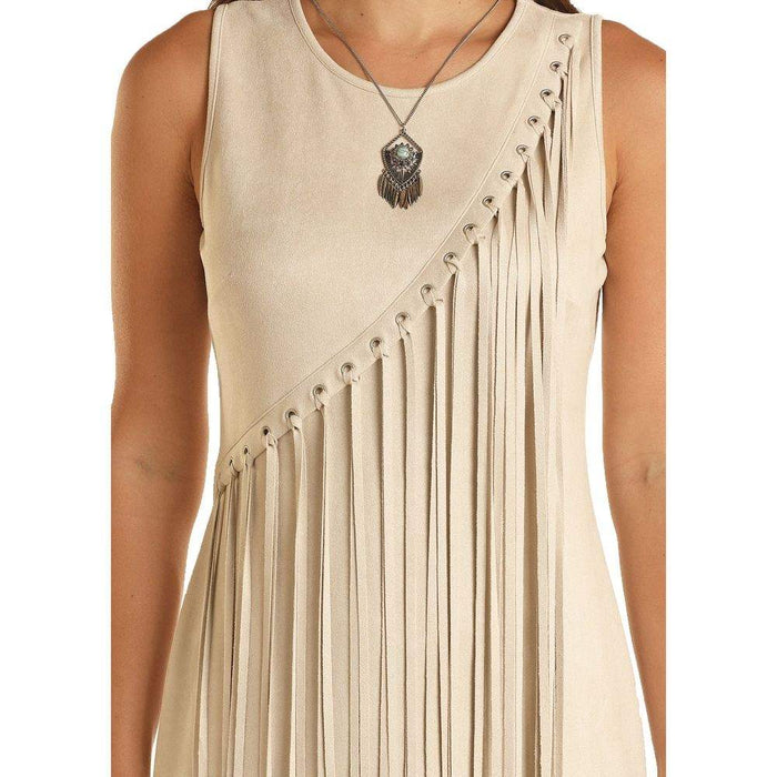 Rock & Roll Denim Women's Asymmetrical Fringe Dress Rock & Roll Denim Women's Asymmetrical Fringe Dress