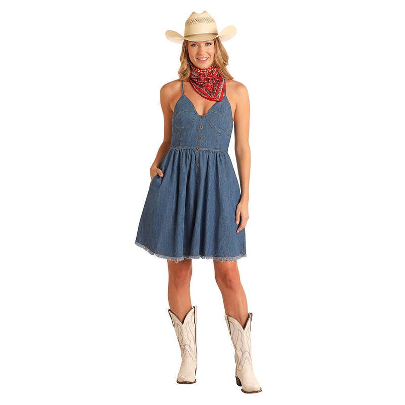Rock & Roll Denim n Womens Denim Mini Dress