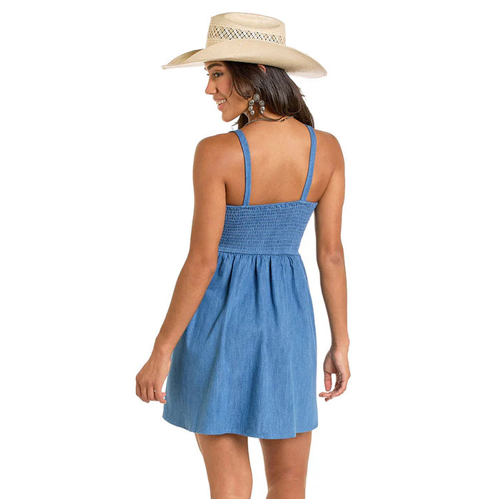 Rock & Roll Denim Women's Mini Dress with Buckles Rock & Roll Denim Women's Mini Dress with Buckles