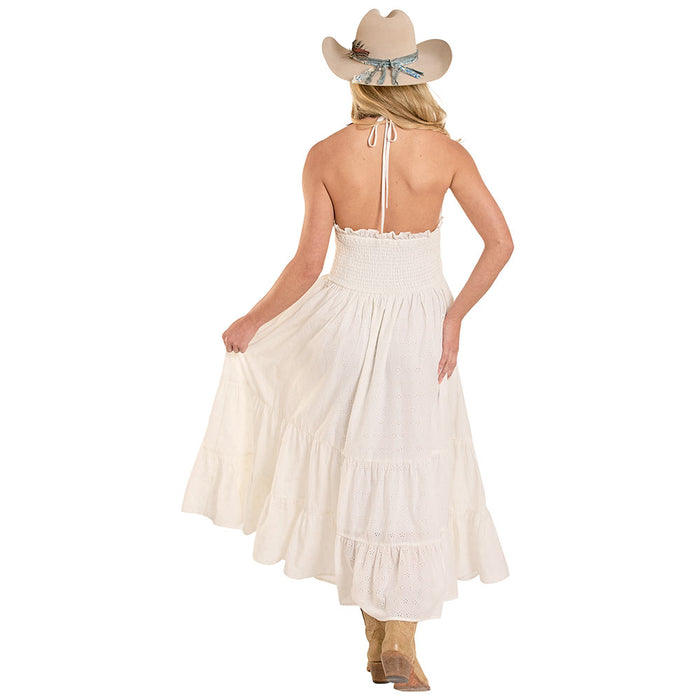 Rock & Roll Denim Women's Natural Eyelet Maxi Dress