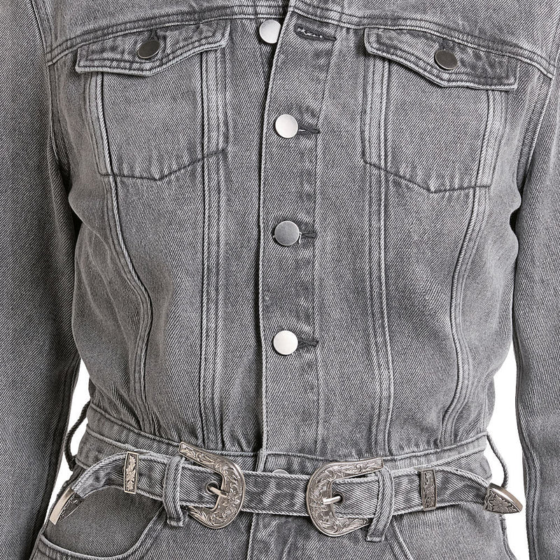 Rock & Roll Denim Women's Charcoal Western Buckle Dress