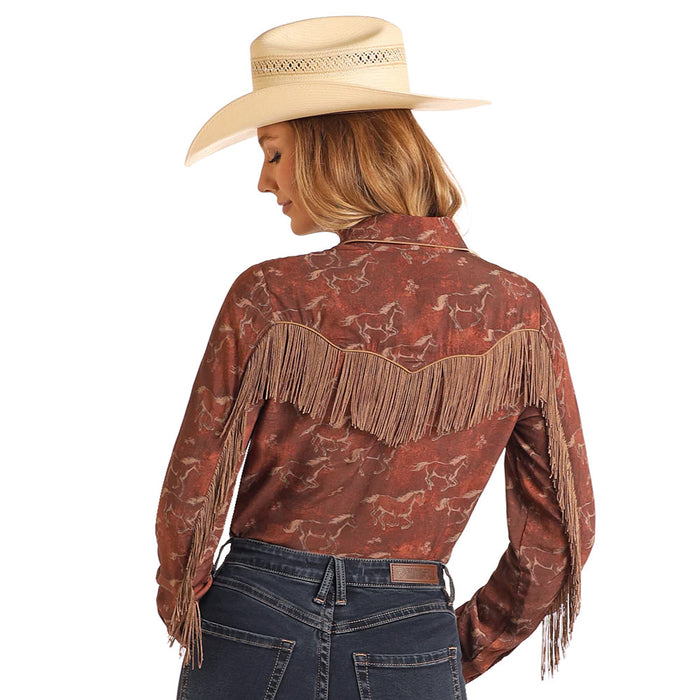Rock & Roll Denim Women's Horse Snap Top