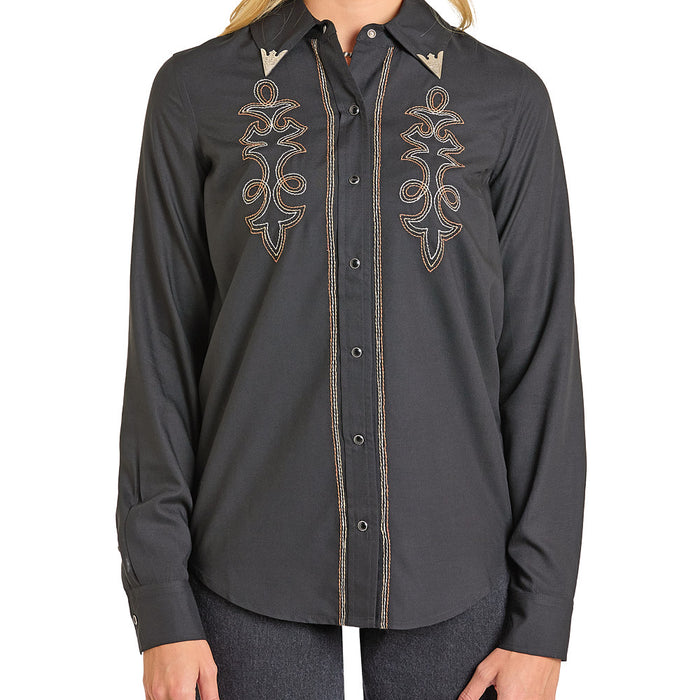 Rock & Roll Denim Women's Black Boot Stitch Shirt