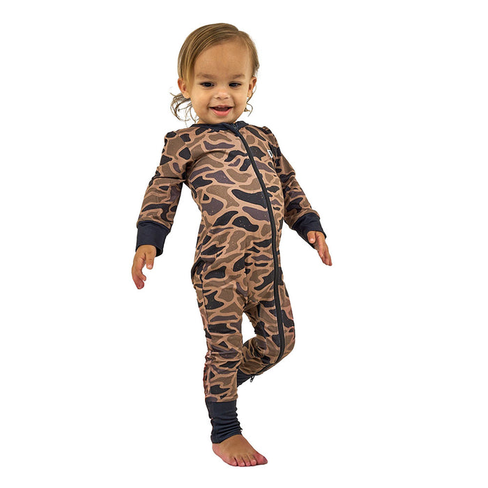 Burlebo Infant Boy's Gauge Camo Zip Up Onesie