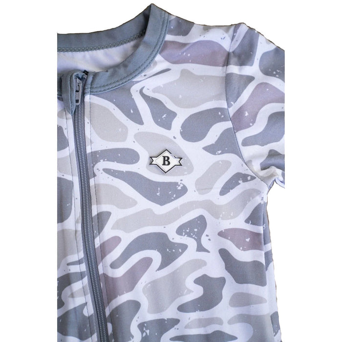Burlebo Infant White Camo Zip Up
