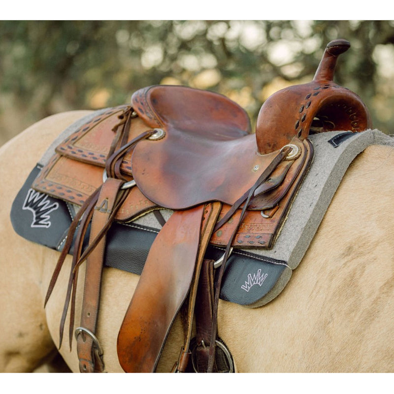 Best Ever Pads 1 1/4 Inch Felt Saddle Pad with Smooth Black Wear Leathers