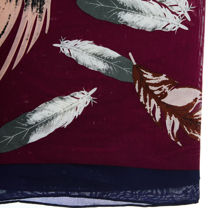 Wyoming Traders Mens Frontier #12 Burgundy Feather Wild Rag
