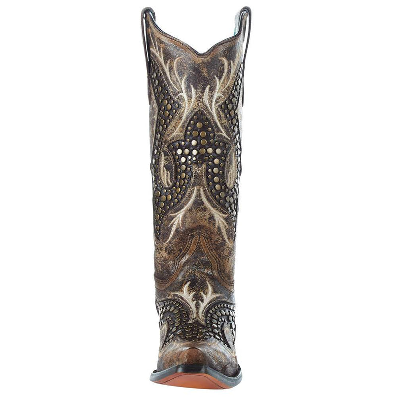 Corral Women's Taupe Overlay 13in. Top Boot