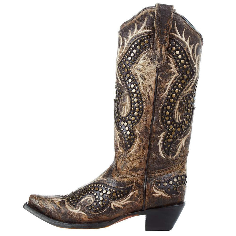 Corral Women's Taupe Overlay 13in. Top Boot