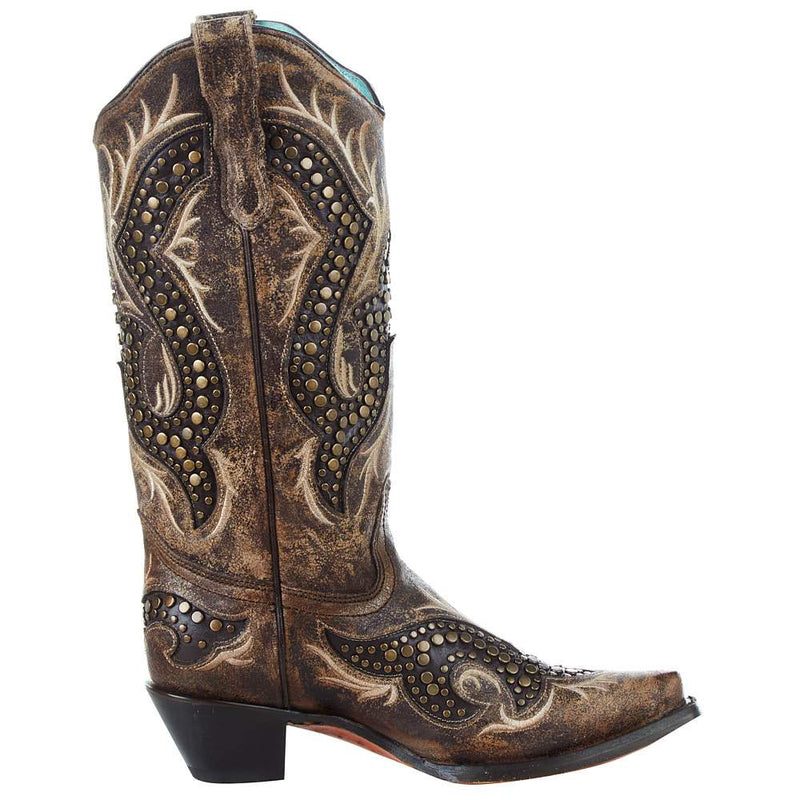 Corral Women's Taupe Overlay 13in. Top Boot