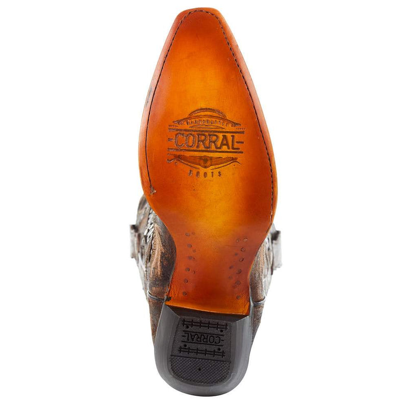 Corral Women's Taupe Overlay 13in. Top Boot