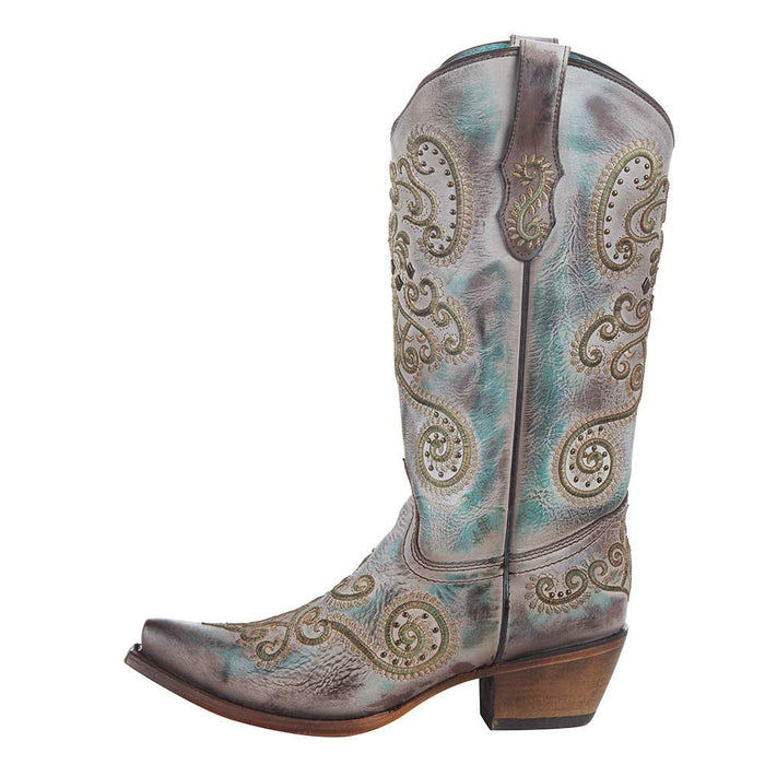 Corral Women`s Turquoise Brown 13in. Boot