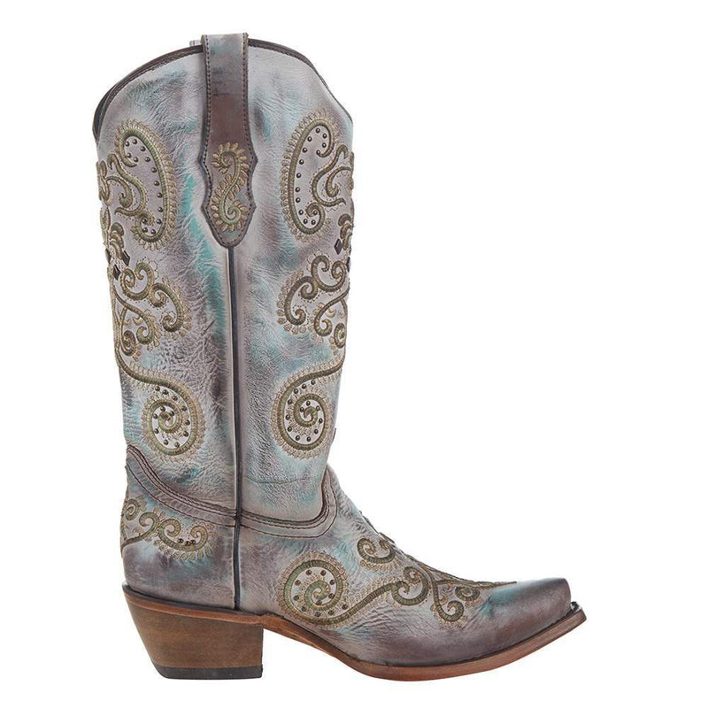 Corral Women`s Turquoise Brown 13in. Boot