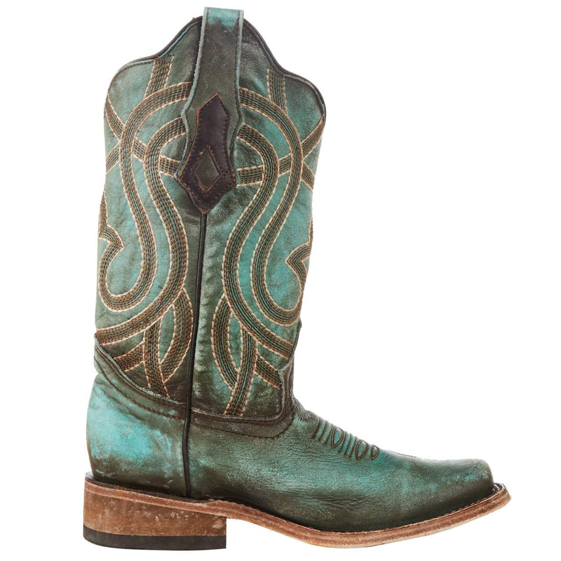 Corral Women`s Turquoise Brown 12in. Square Toe Boot