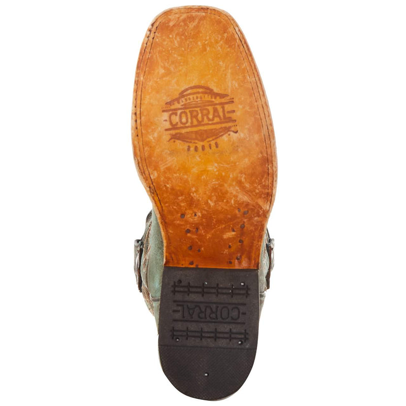 Corral Women`s Turquoise Brown 12in. Square Toe Boot