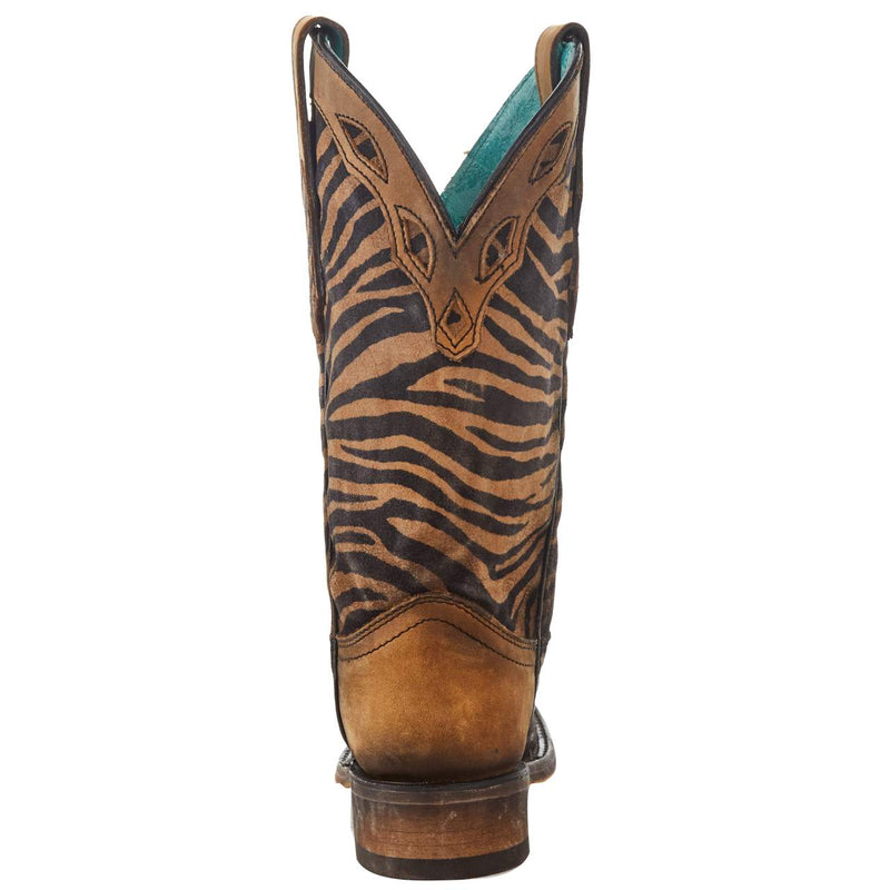 Corral Women`s Black & Brown Zebra Print 11in. Boot