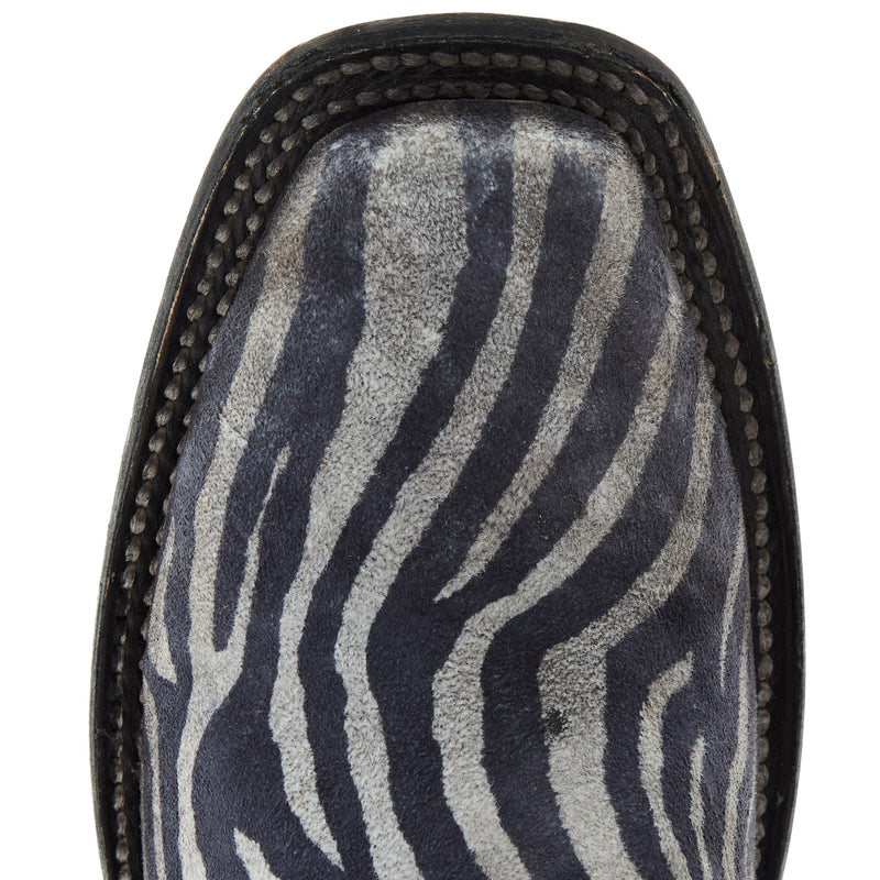 Corral Women`s White Black Zebra Print 11in. top Boot