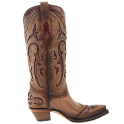 Corral Women's Orix Inlay Embroidery Wing 13 In Top Snip Toe Boot