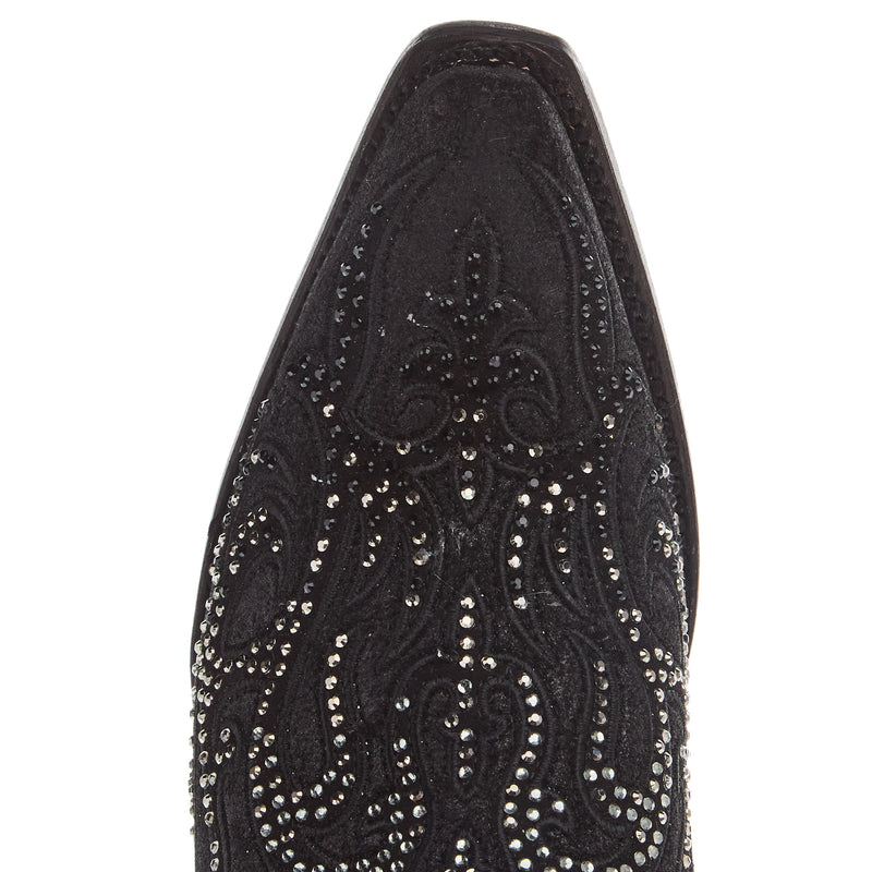 Corral Women`s Black Embroidered with Crystals 13In Top Boot