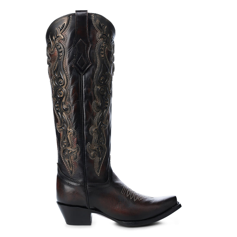 Corral Women`s Chocolate Tall Embroidered Boot
