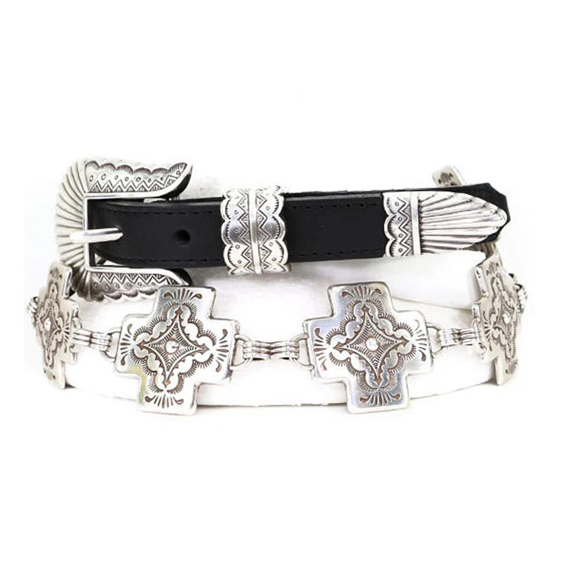 Tony Lama Ladies Black Nizhoni Cross Belt