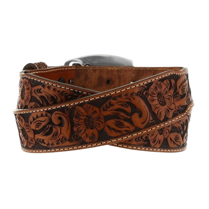 Lil Champ Floral Embossed Leather Belt