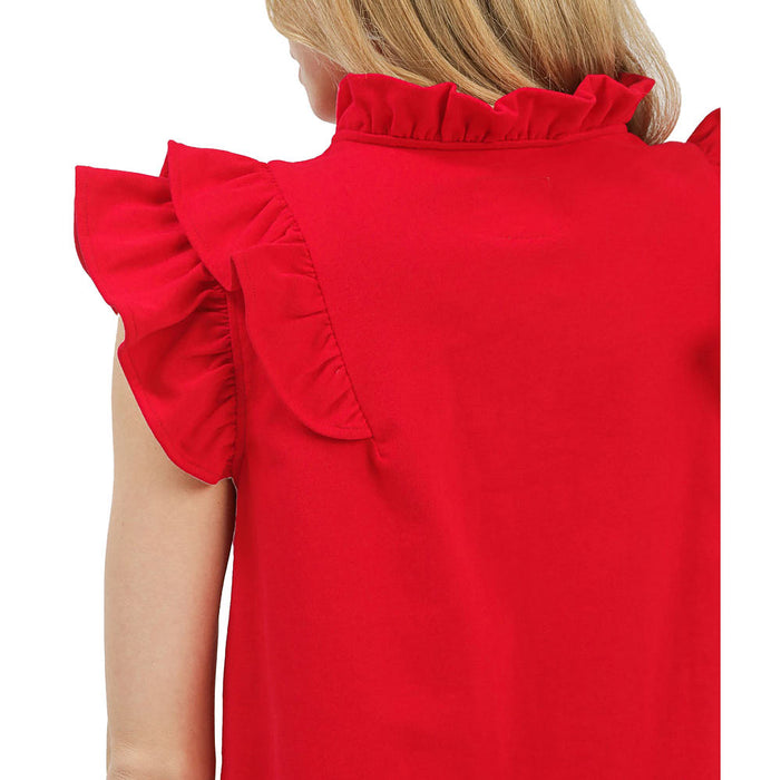 Umgee Usa Inc. Women's Cherry Ruffle V-Neck Top