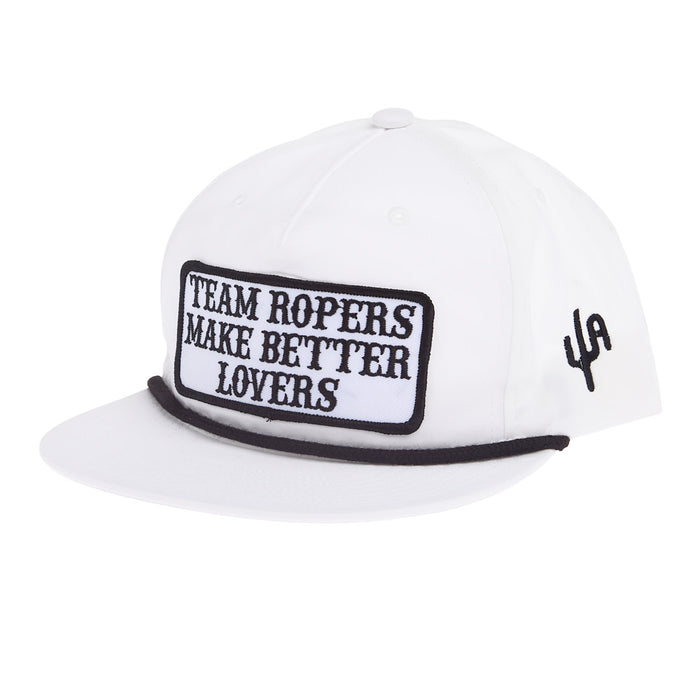 Cactus Alley Hat Co Team Ropers White & Black Cap