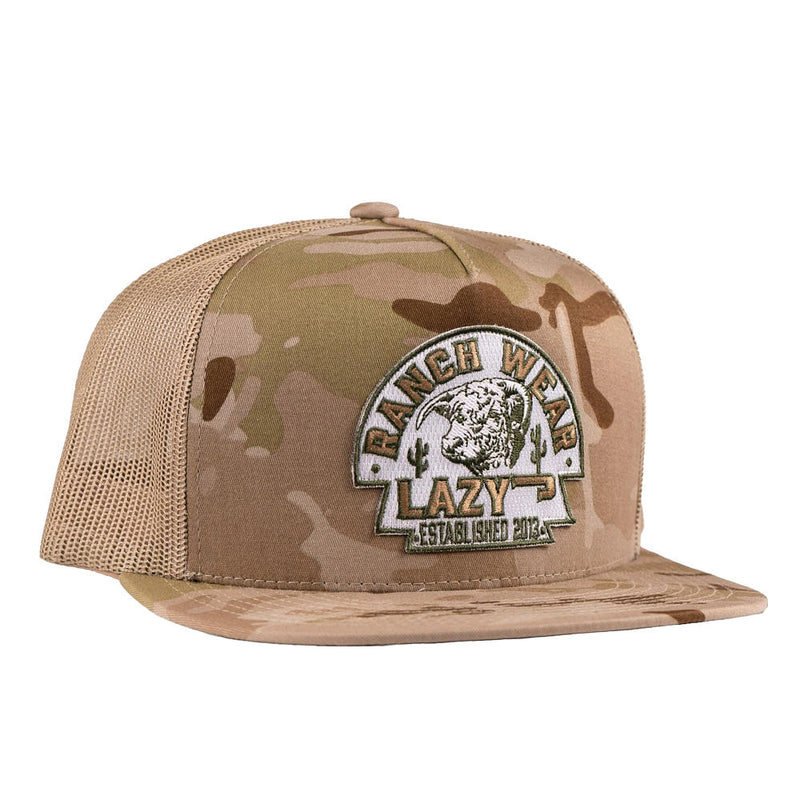 Lazy J Ranch Wear Camo Olive Arrowhead Classic Trucker Cap