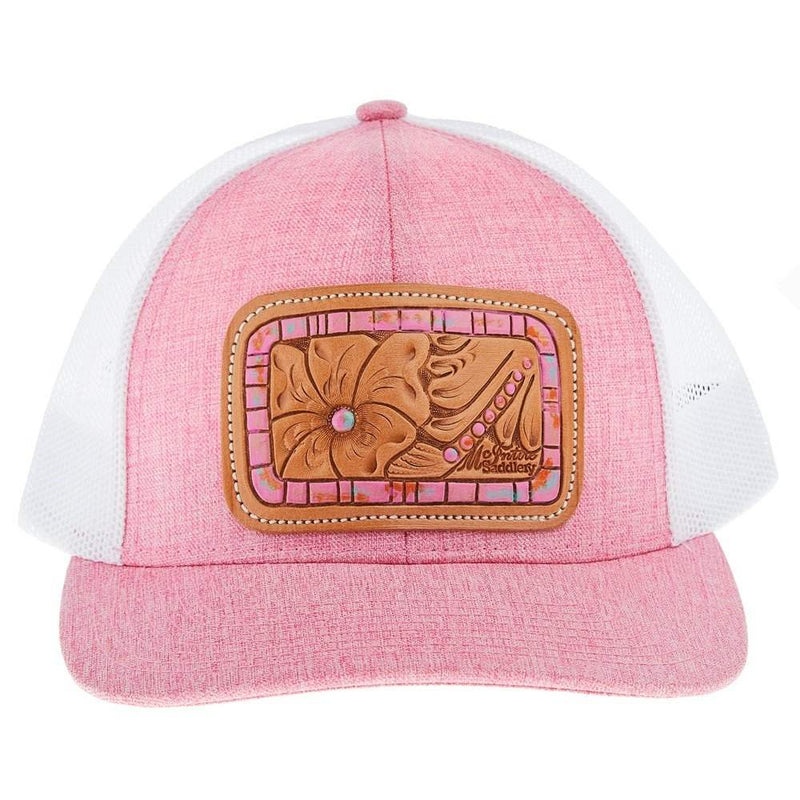 Mcintire Saddlery White and Heather Pink Chunk Cap