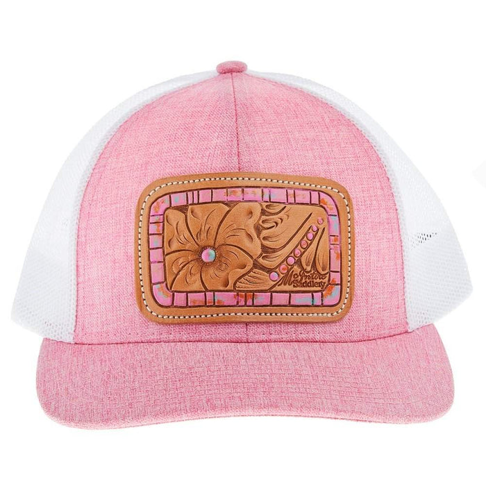 Mcintire Saddlery White and Heather Pink Chunk Cap