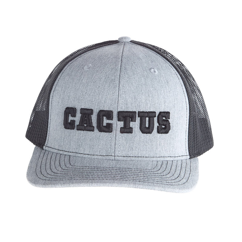 Cactus Gear Heather Grey and Black 3D Logo Mesh Back Cap
