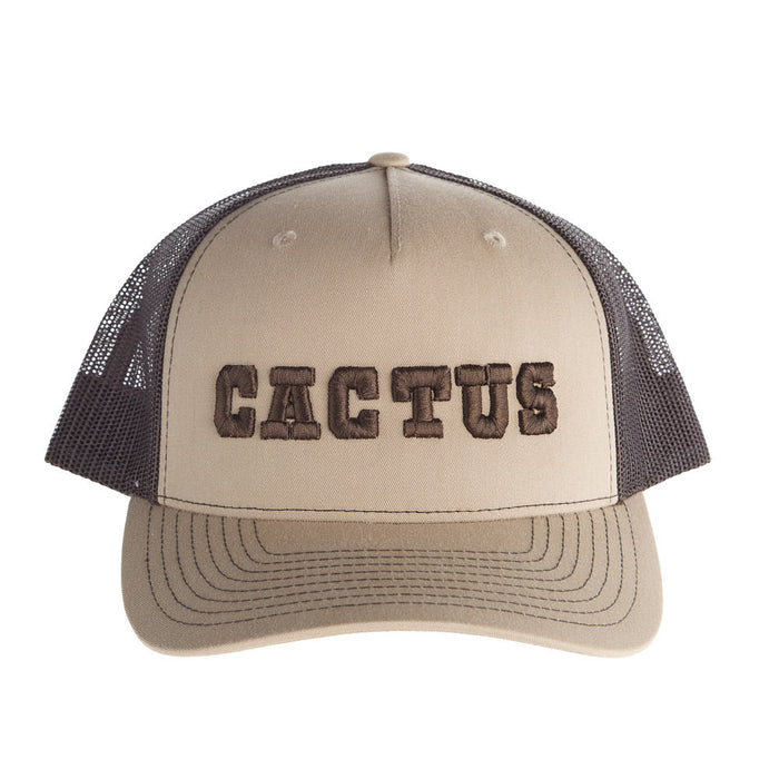 Cactus Gear Khaki and Coffee 3D Logo Mesh Back Cap