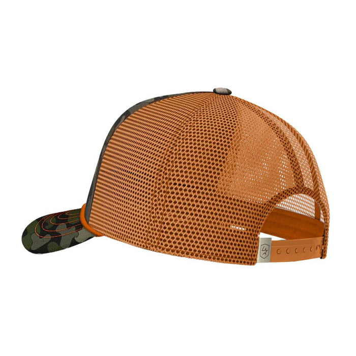 Lone Star Ropes Dark Duck Camo and Orange Script Trucker Cap