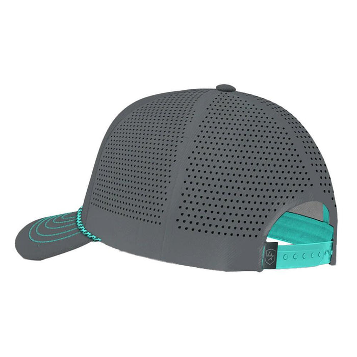 Lone Star Ropes Slate Grey and Turquoise Script Logo Cap