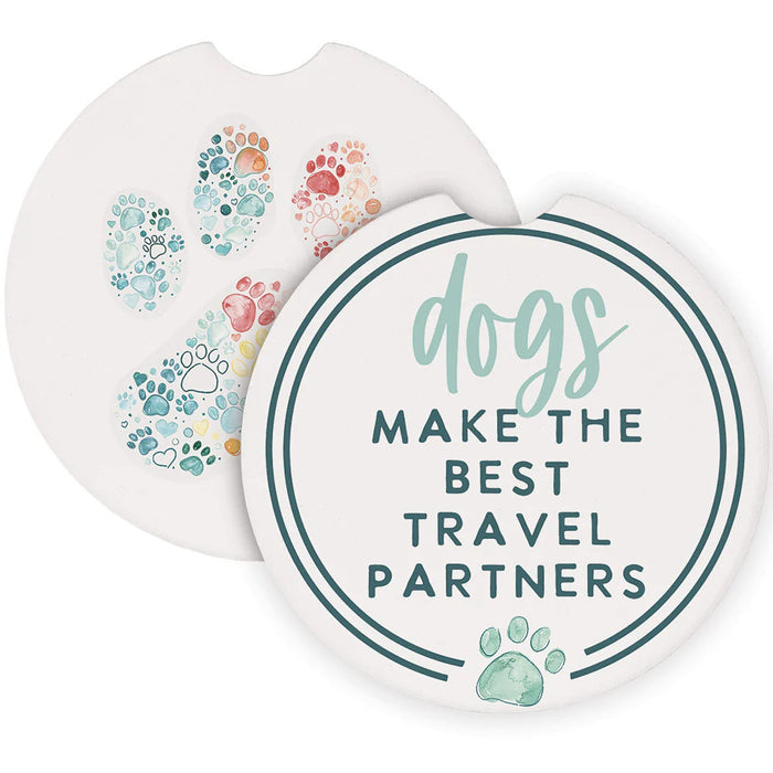 Sincere Surroundings Dogs Make The Best Travel Partners Car Coasters