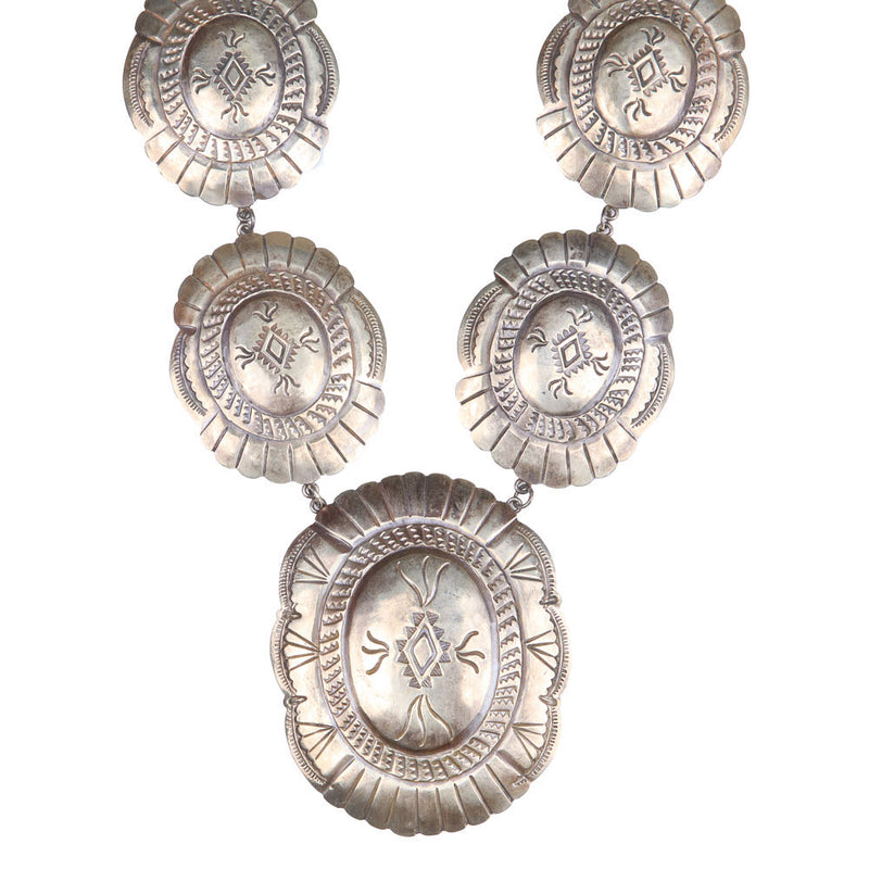 Barbosa Creations Engraved Navajo Concho Necklace