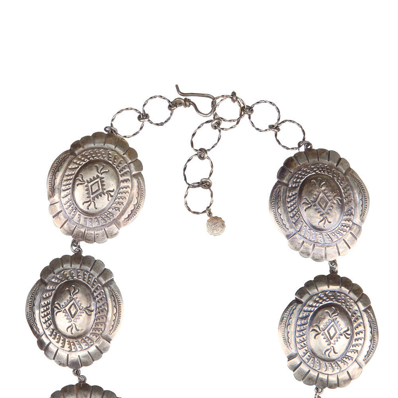 Barbosa Creations Engraved Navajo Concho Necklace