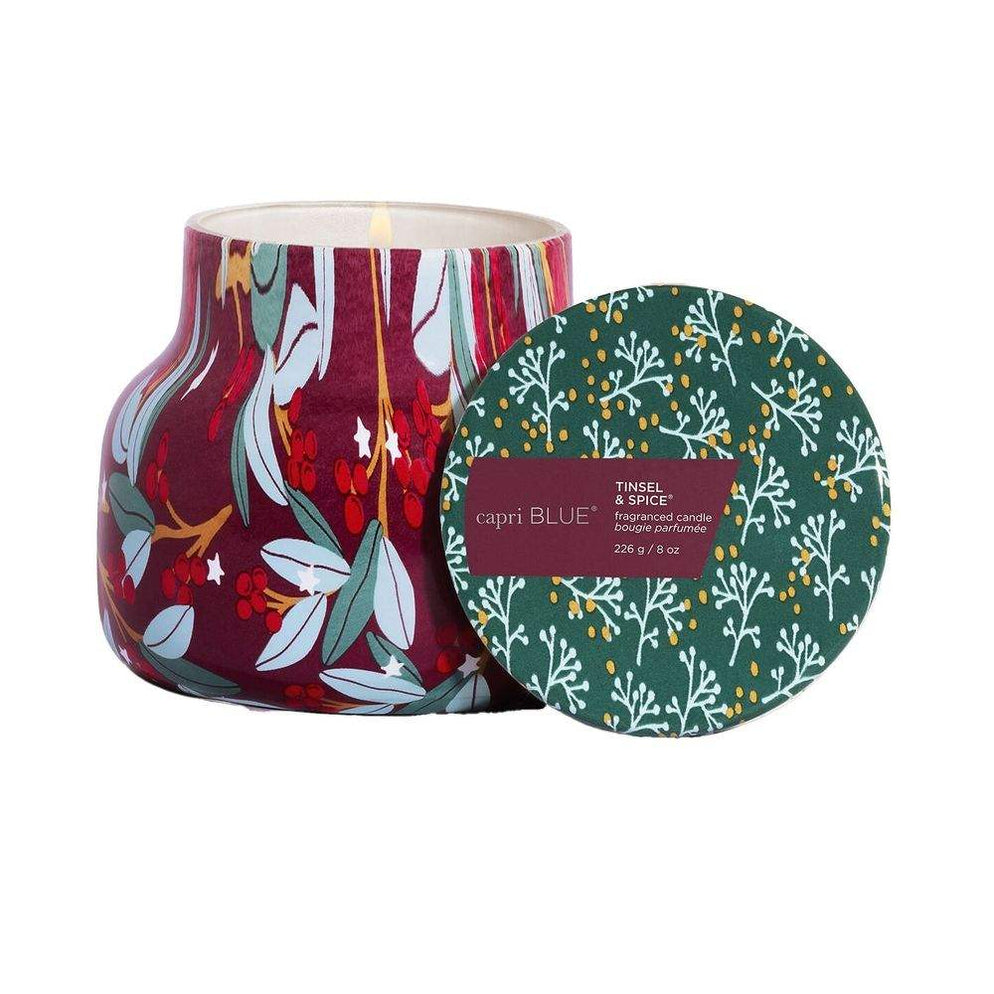 Capri Blue Pattern Play Tinsel and Spice 8oz Candle