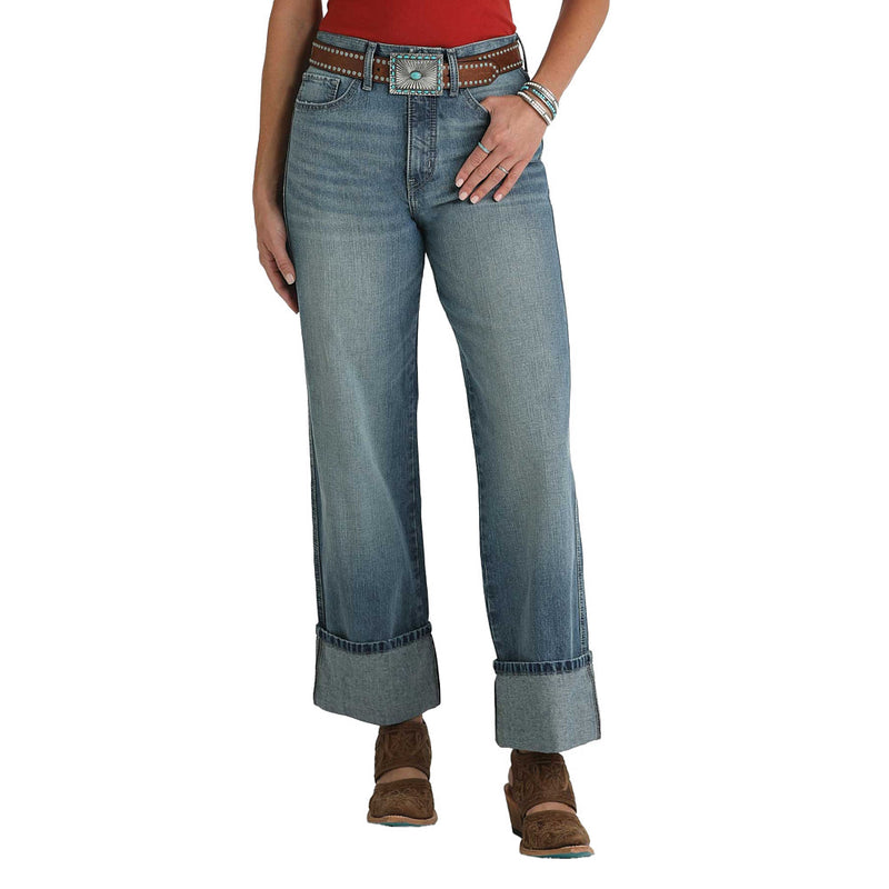 Cruel Denim Women's High Rise Loose Medium Stone Jeans