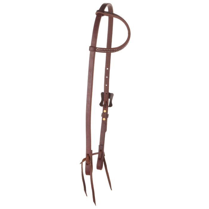 Cowperson Tack Heavy Oiled 5/8in. Single Ear Headstall with High Roller Dice Buckle and Keeper