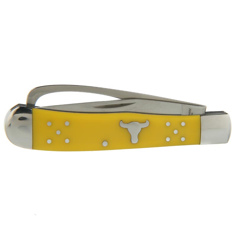 Cattlemans Cutlery Yellow Farriers Trapper Pocket Knife