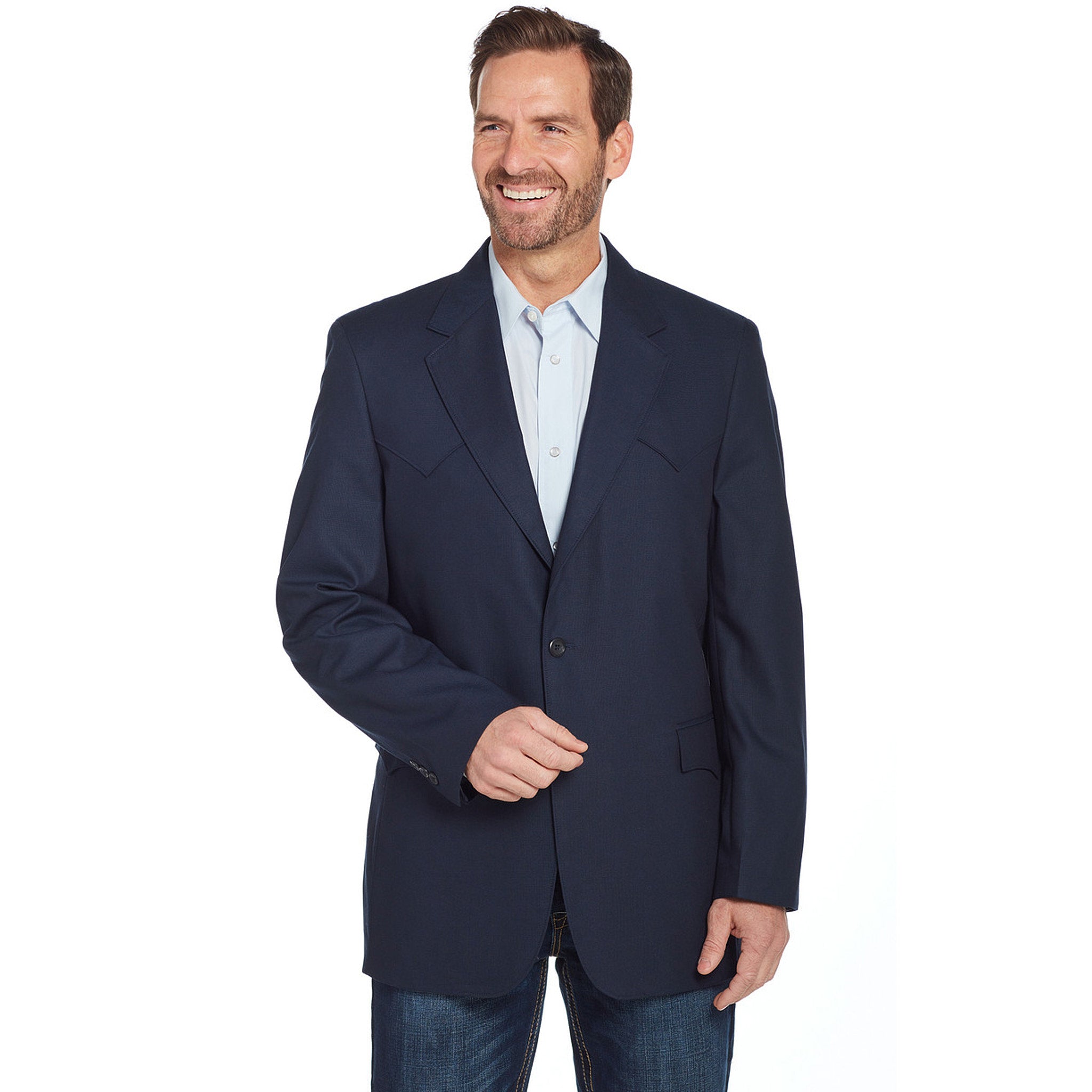 Cripple Creek Circle S Mens Plano Navy Sport Coat