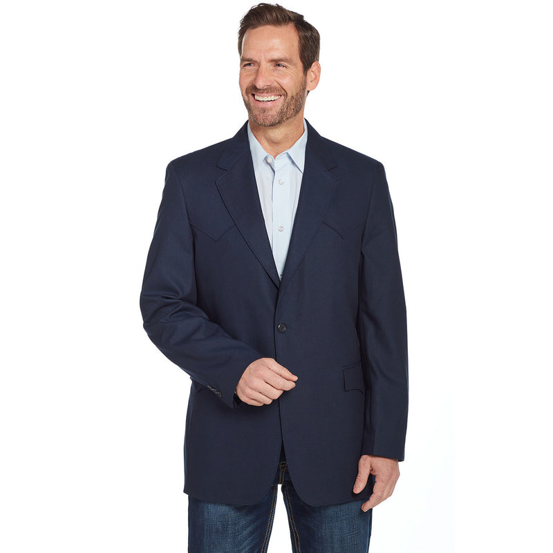 Cripple Creek Circle S Mens Plano Navy Sport Coat
