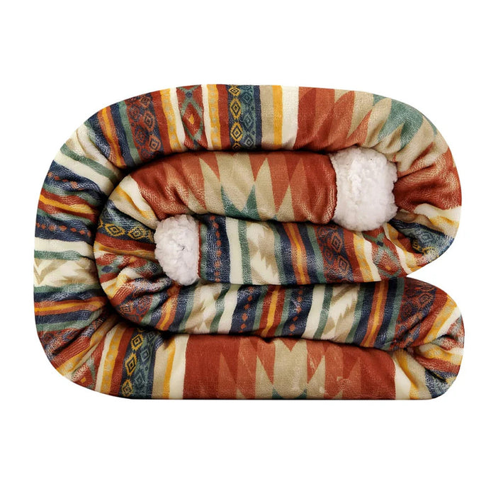 Hiend Accents Del Sol Campfire Sherpa Throw Blanket