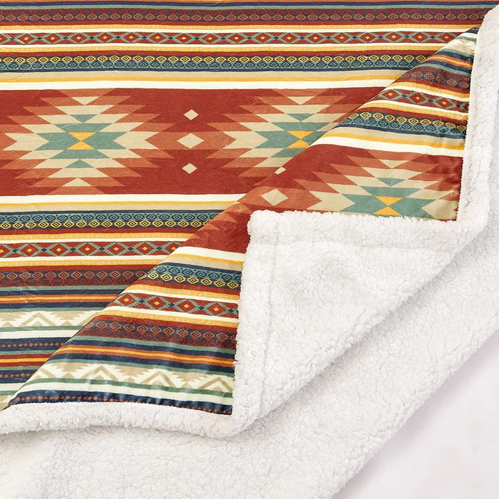 Hiend Accents Del Sol Campfire Sherpa Throw Blanket