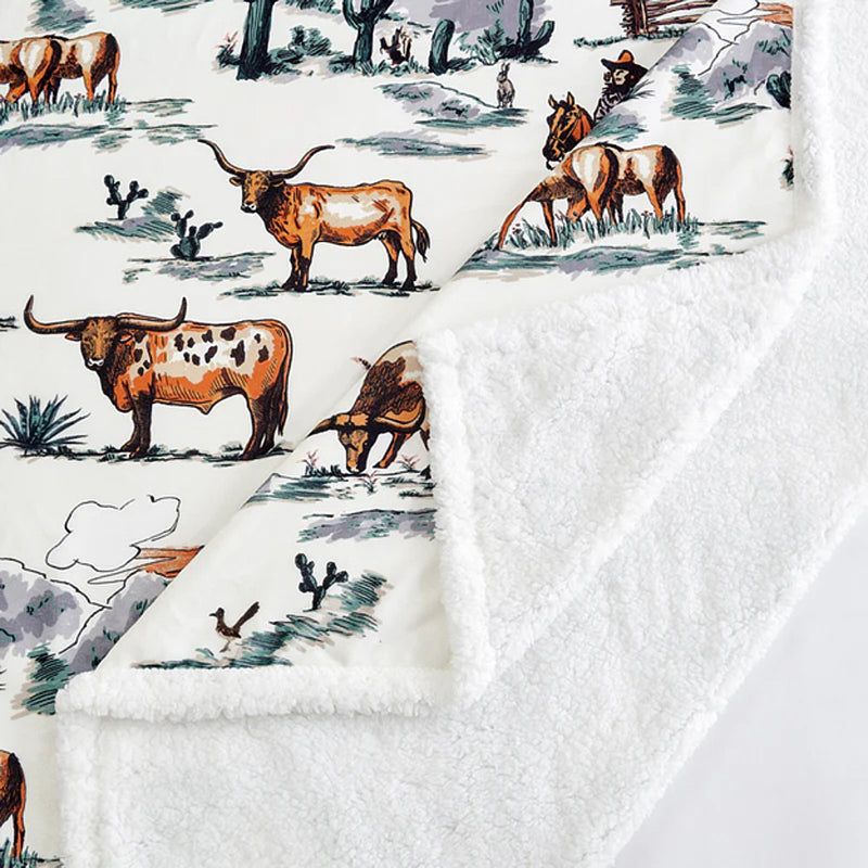Hiend Accents Ranch Life Western Toile Campfire Duffle Bag Sherpa Throw