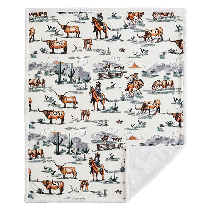 Hiend Accents Ranch Life Western Toile Campfire Duffle Bag Sherpa Throw
