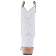 Old West Youth All Over White Almond Toe Cowboy Boot